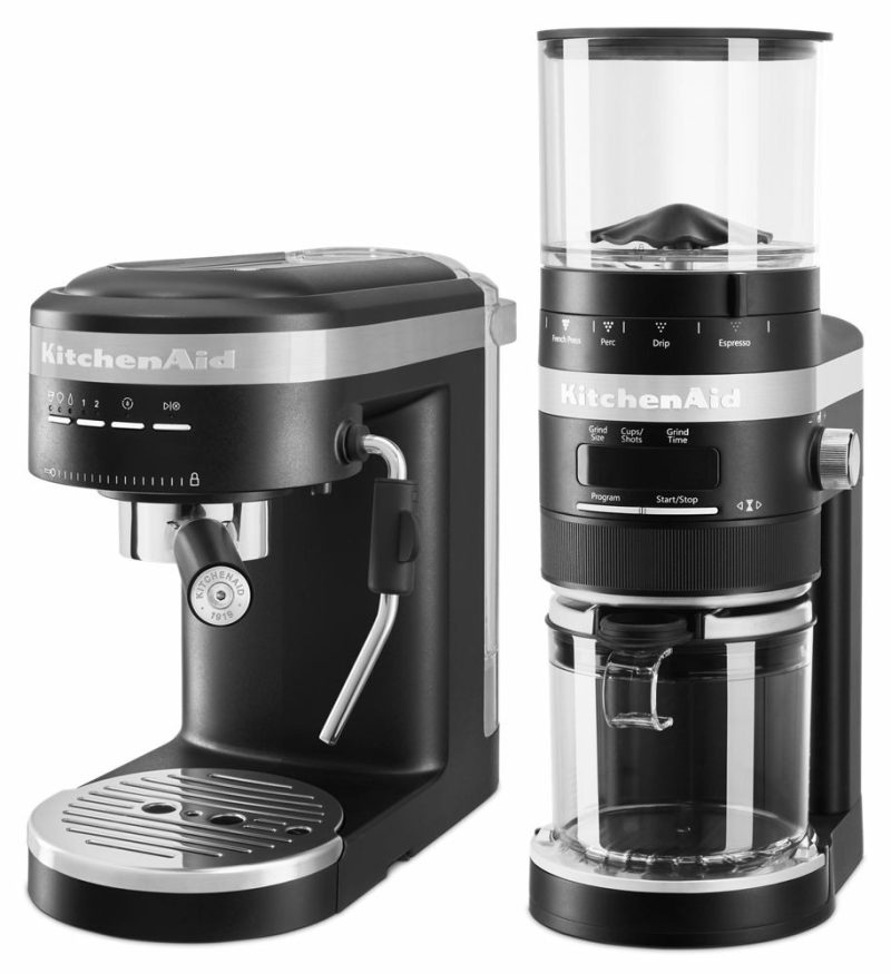 Semi-Automatic Espresso Machine plus Burr Coffee Grinder Bundle